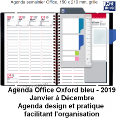 Agenda semainier 150 x 210 Bleu MF DIFFUSION