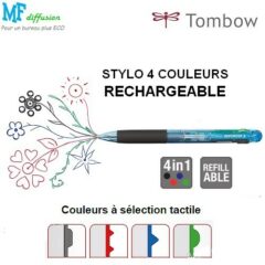 Stylo bille 4 couleurs rechargeable Reporter 4