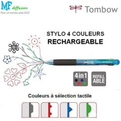 Stylo bille 4 couleurs rechargeable Reporter 4