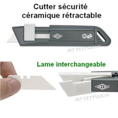 Cutter sécurité lame céramique MF DIFFUSION