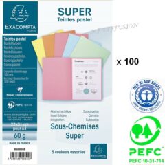 Paquet de 100 sous chemises SUPER 60 g.m2 pastel MF DIFFUSION