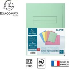 Paquet de 50 chemises pré-imprimés 2 rabats SUPER 250 MF DIFFUSION